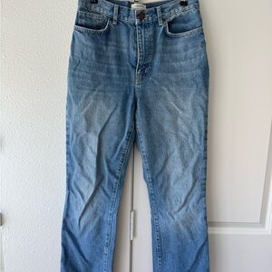 La Ligne Medium Wash Straight Leg Jeans in Blue